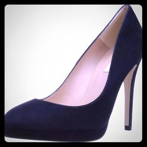 L.K. Bennett Sledge Navy Suede Pumps